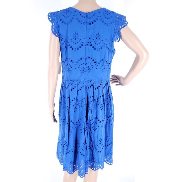 Chris McLaughlin Women Dress Cool Breeze Cotton Knee Length Blue Size 12 - NWT - Picture 3 of 8